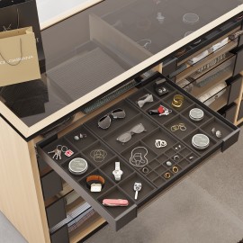 Joyero bandeja organizador para armario 242Dx22Hx445L antracita Menage Confort