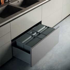 Kit Cubo basura 4 cubetas M-1000 26+26+11+11 litros H-277 Antracita