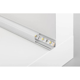 Perfil aluminio p/tira led SUPERFICIE en V sin difusor 3000 mm NEGRO 15,7x15,5